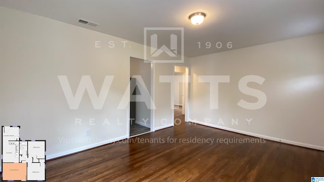 unfurnished room featuring dark hardwood / wood-style floors