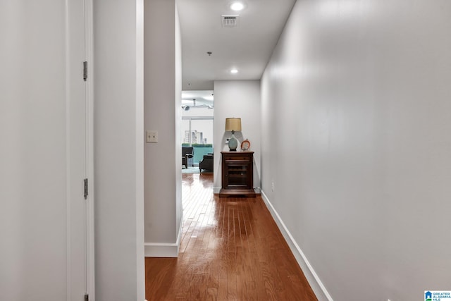 hall featuring hardwood / wood-style floors