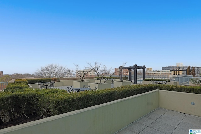 balcony with a pergola