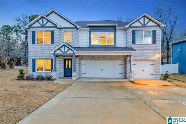 craftsman house featuring a garage