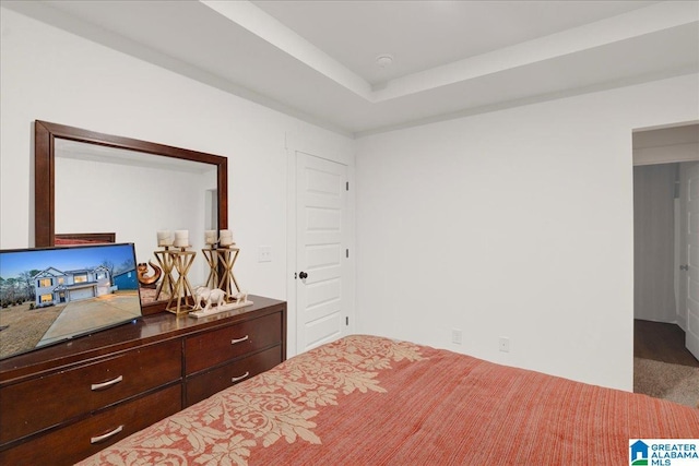 bedroom with a raised ceiling