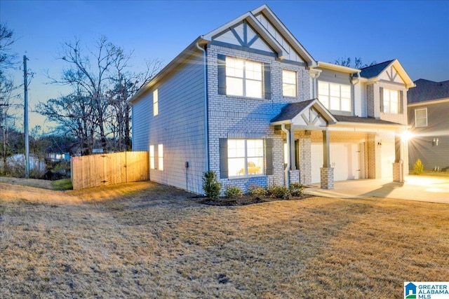 view of front of house with a garage