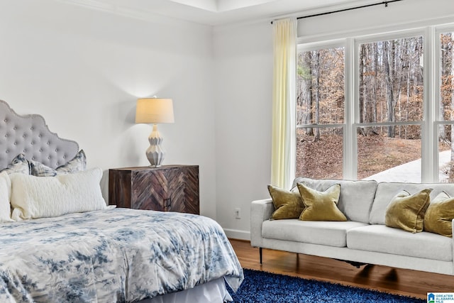 bedroom featuring hardwood / wood-style flooring