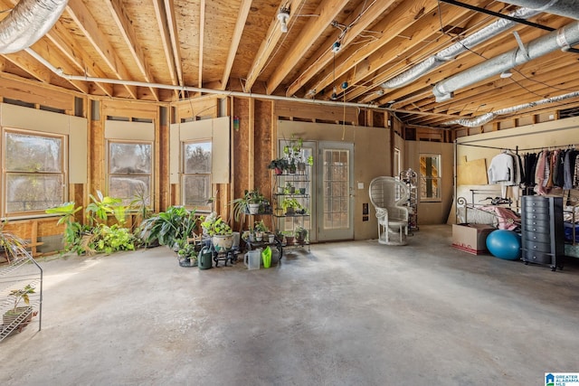 interior space featuring concrete floors