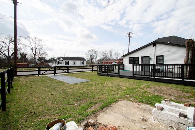 view of yard featuring a deck