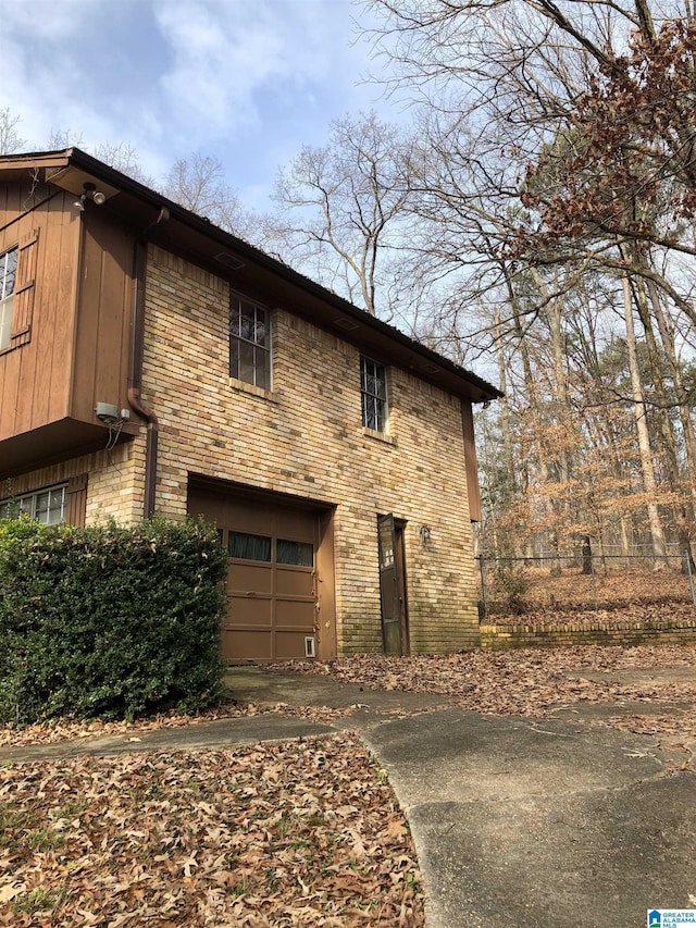 view of home's exterior featuring a garage