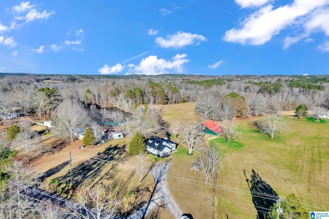 bird's eye view with a rural view