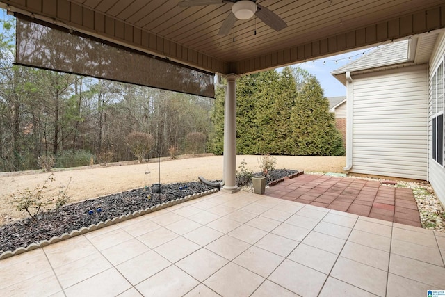 view of patio with ceiling fan