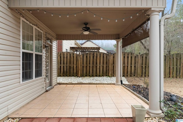 view of patio / terrace with ceiling fan