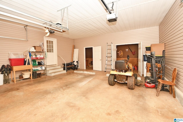 garage featuring a garage door opener