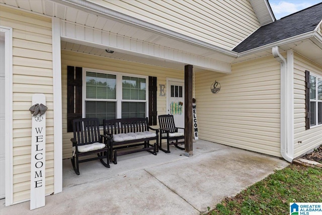 exterior space with covered porch