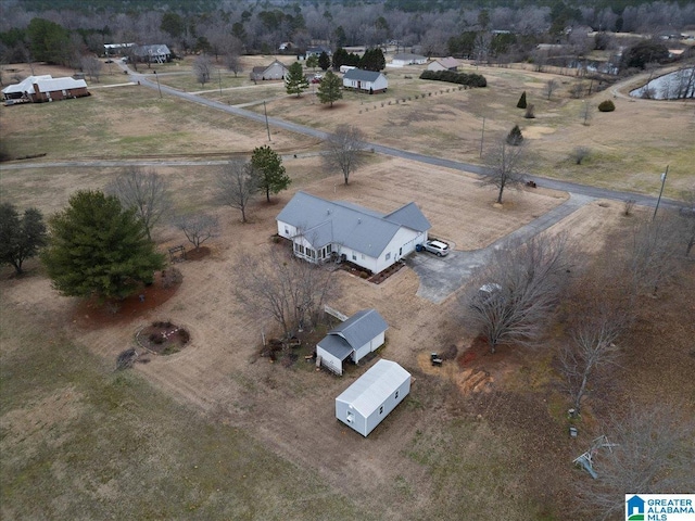 drone / aerial view featuring a rural view