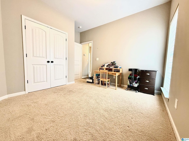 office area with carpet flooring