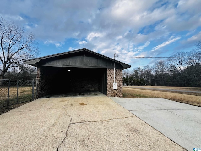 view of garage