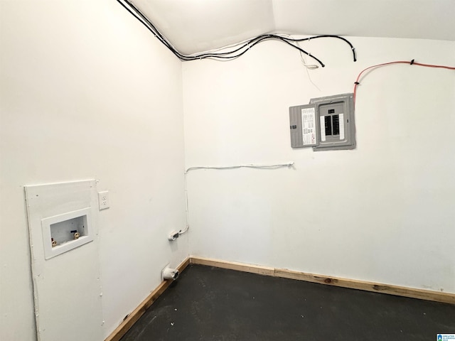 laundry area featuring hookup for a washing machine and electric panel