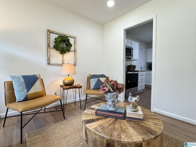 sitting room featuring hardwood / wood-style floors