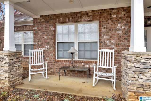 view of patio with covered porch