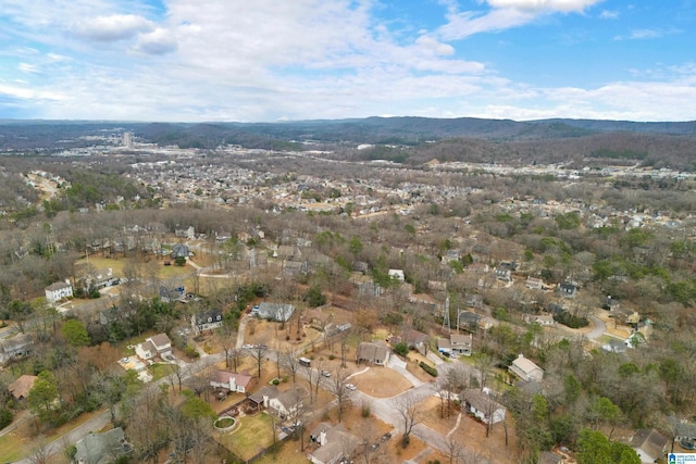 aerial view with a mountain view