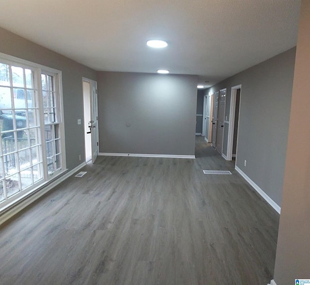 interior space featuring dark hardwood / wood-style flooring