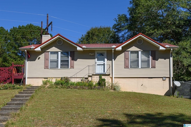 view of front of house with a front yard