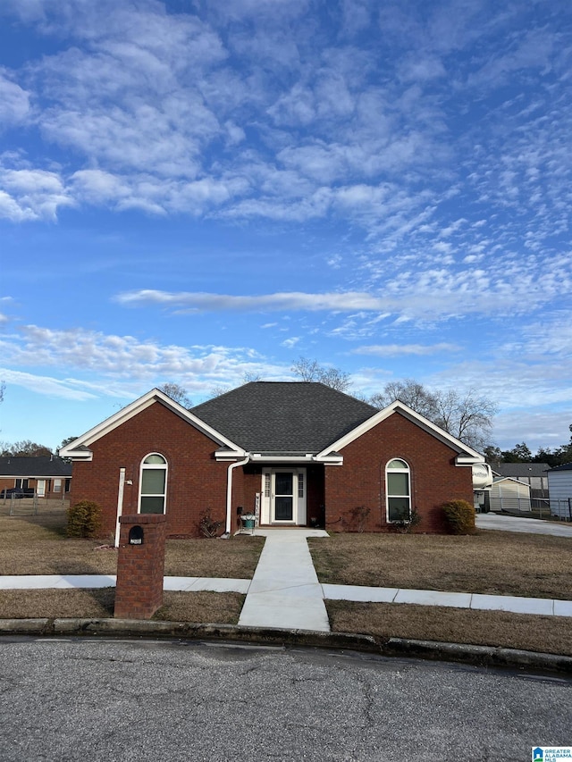 view of single story home