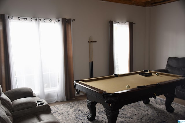 recreation room featuring pool table