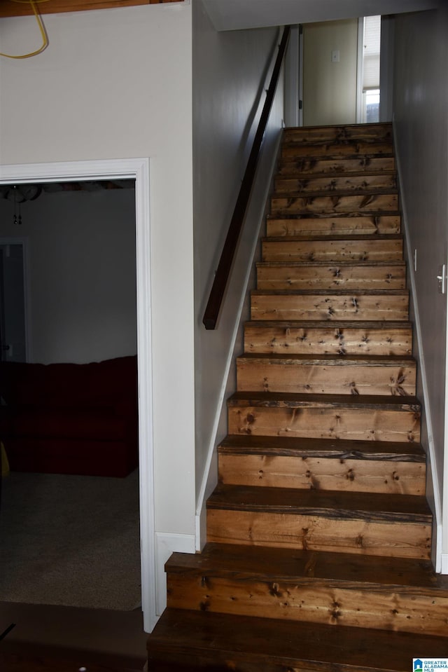 stairs with baseboards