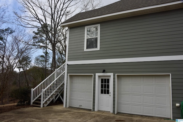 view of garage