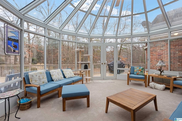 sunroom / solarium featuring a skylight