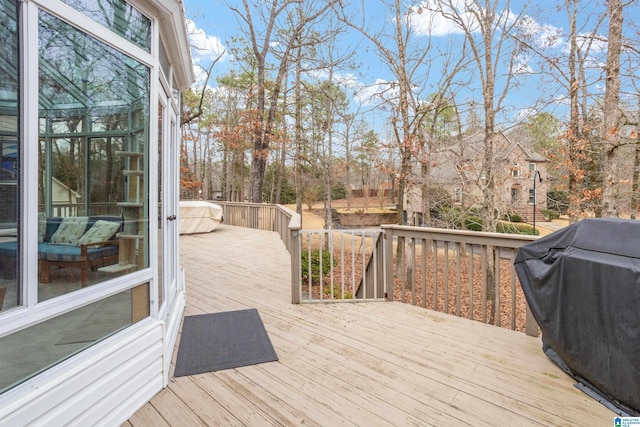 deck with grilling area