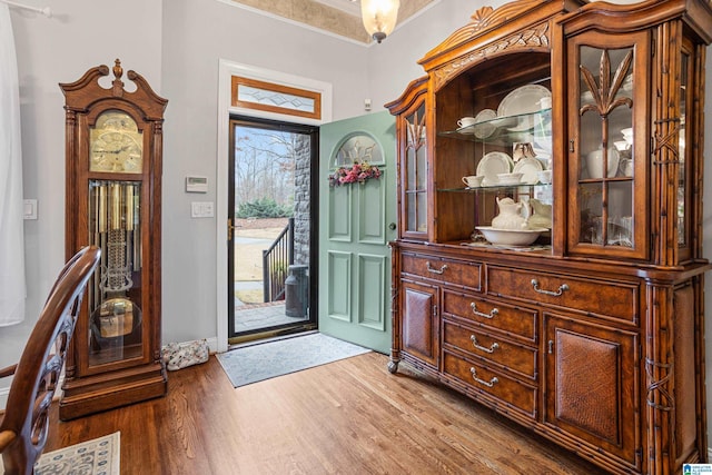 entrance foyer with hardwood / wood-style flooring