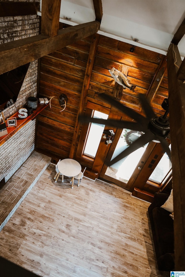 interior space with light hardwood / wood-style floors