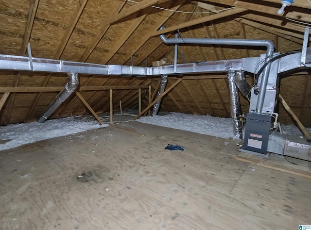 view of unfinished attic