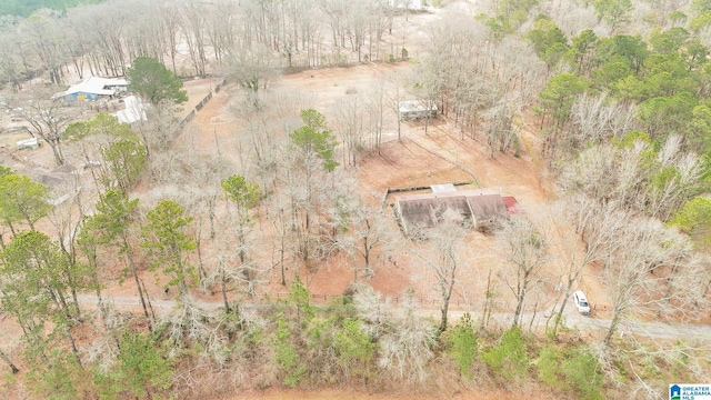 birds eye view of property featuring a rural view