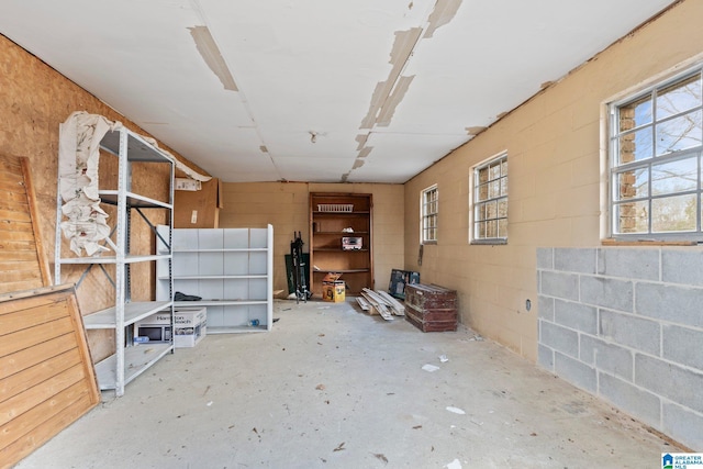 interior space with concrete flooring