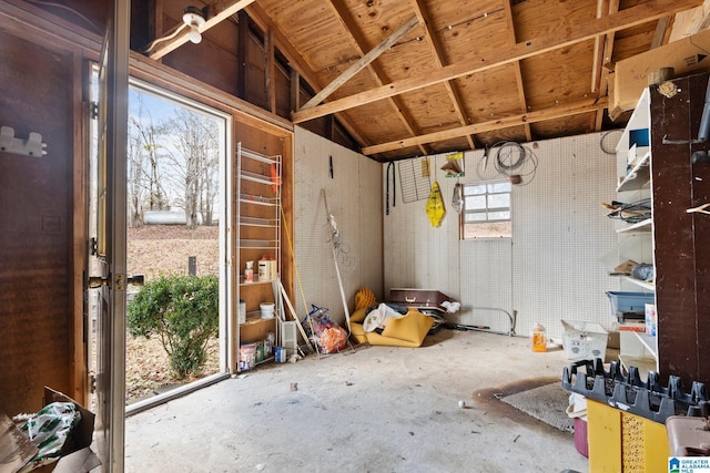 misc room with concrete floors