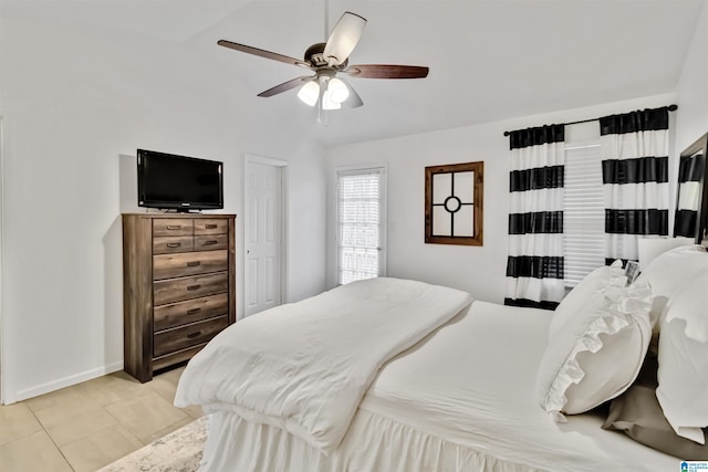 bedroom featuring ceiling fan