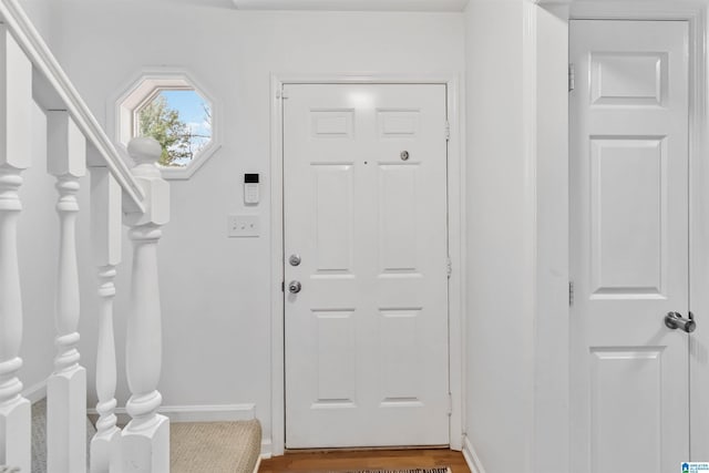 entryway featuring hardwood / wood-style flooring