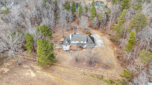 birds eye view of property with a rural view