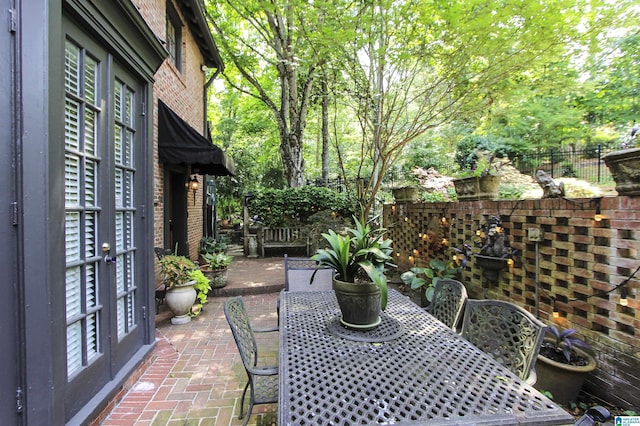 view of patio / terrace featuring french doors