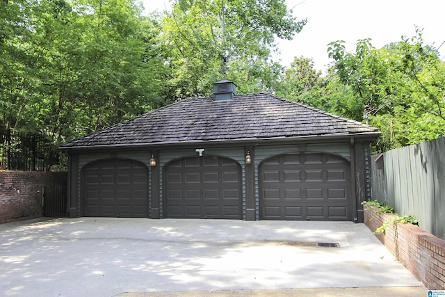 view of garage