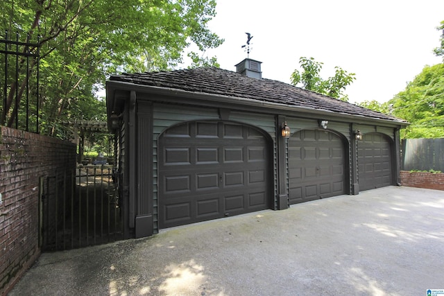 view of garage