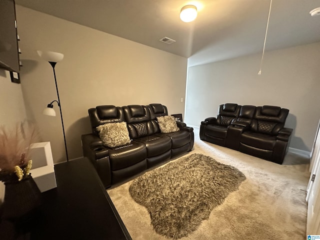 living room featuring carpet flooring