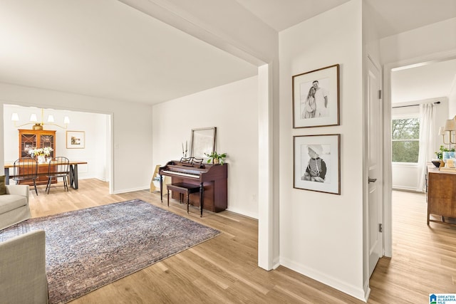 interior space featuring light wood-type flooring