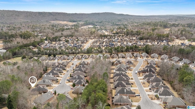 bird's eye view with a mountain view