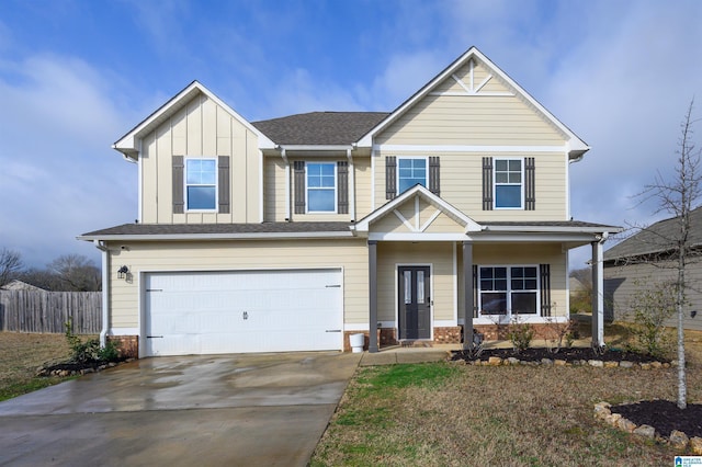 craftsman-style home with a garage