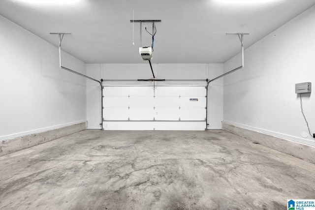 garage featuring a garage door opener