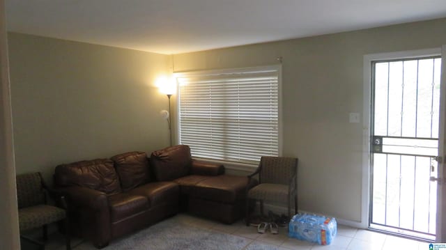 view of tiled living room