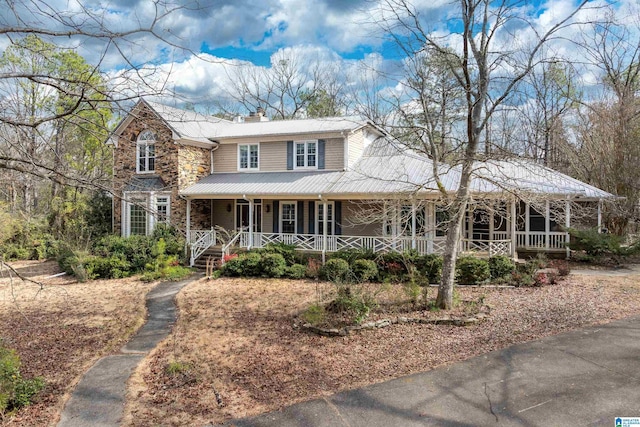 farmhouse with covered porch