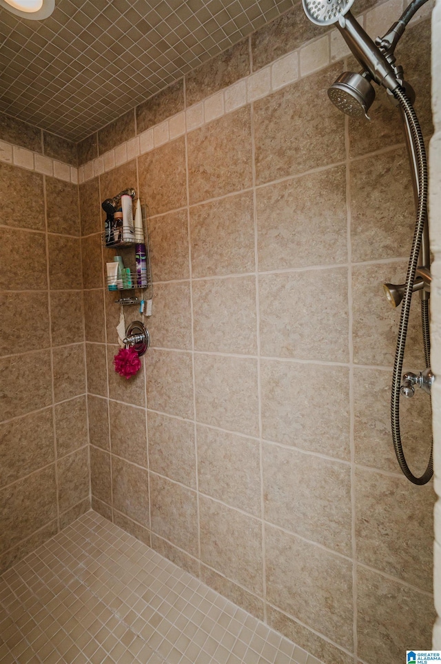 bathroom featuring tiled shower